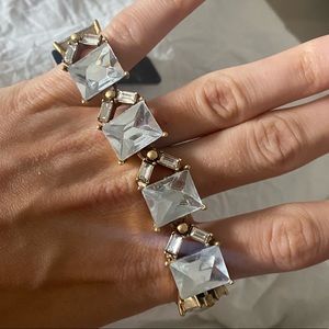 NWT J Crew Large Rhinestone bracelet with gold